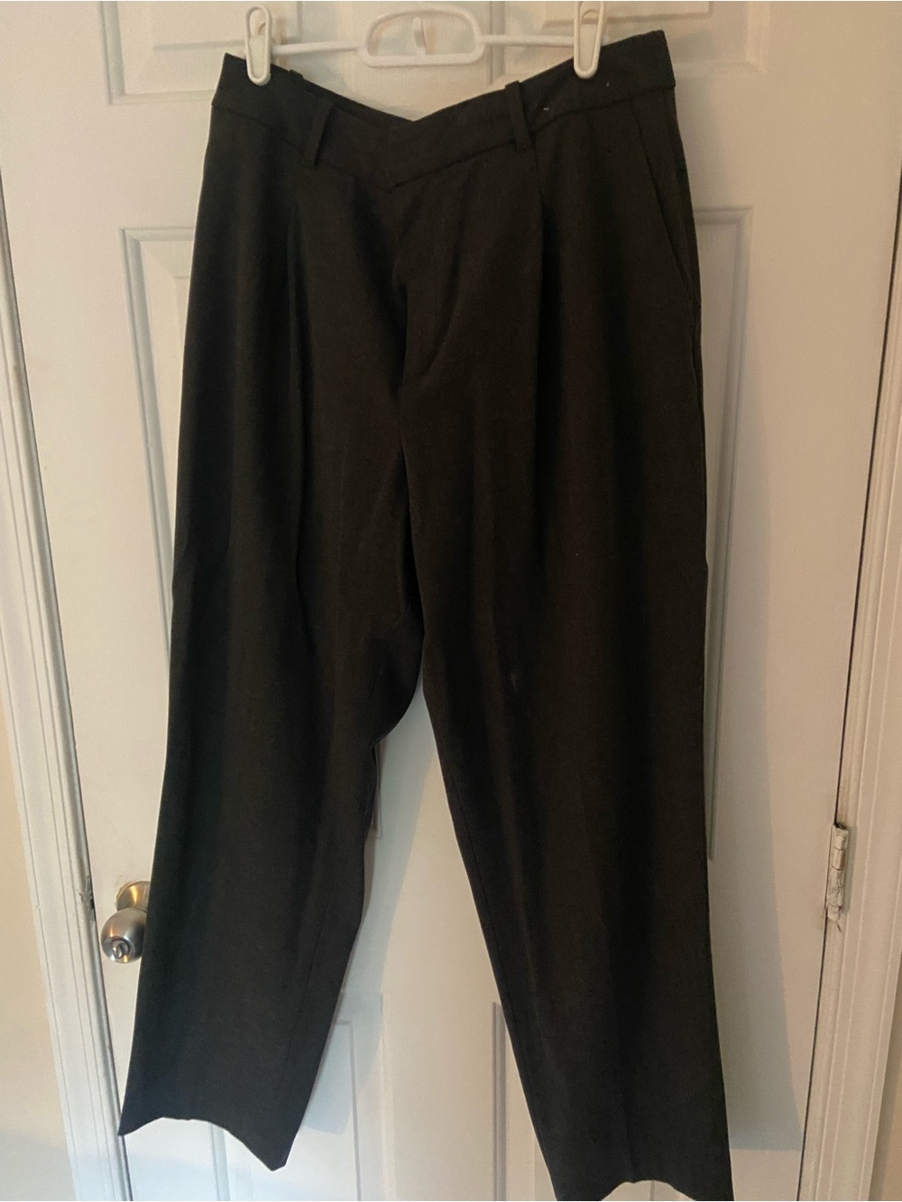 Women's Grey Dress Pants - Classic Pleated Trousers